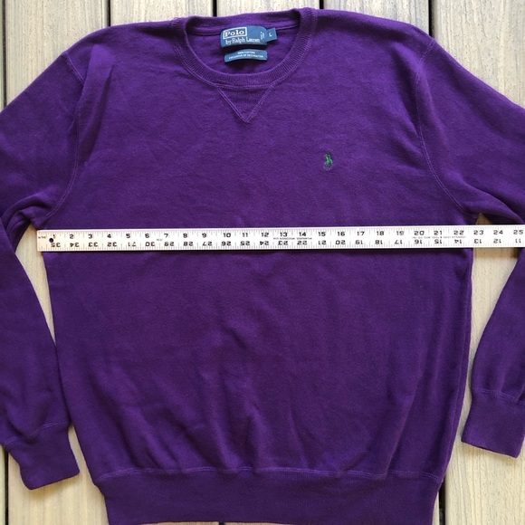 Polo Ralph Lauren Purple Fine Gage Knit Crewneck Sweater Size L - Picture 3 of 7